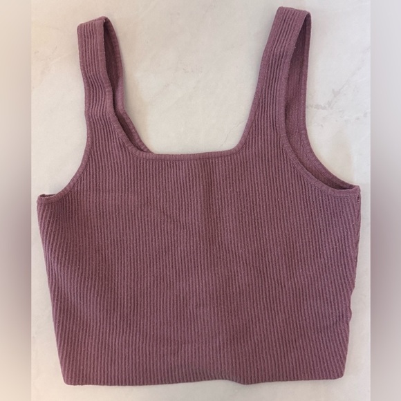 Kendall & Kylie Mauve Ribbed Sweater Crop Tank Top - Picture 4 of 6